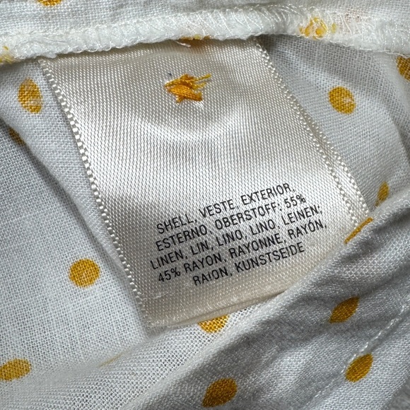 Anthropologie Maeve Linen Blend Louise Polka Dot Wrap Puff Sleeve Retro Top 4 - Picture 15 of 16